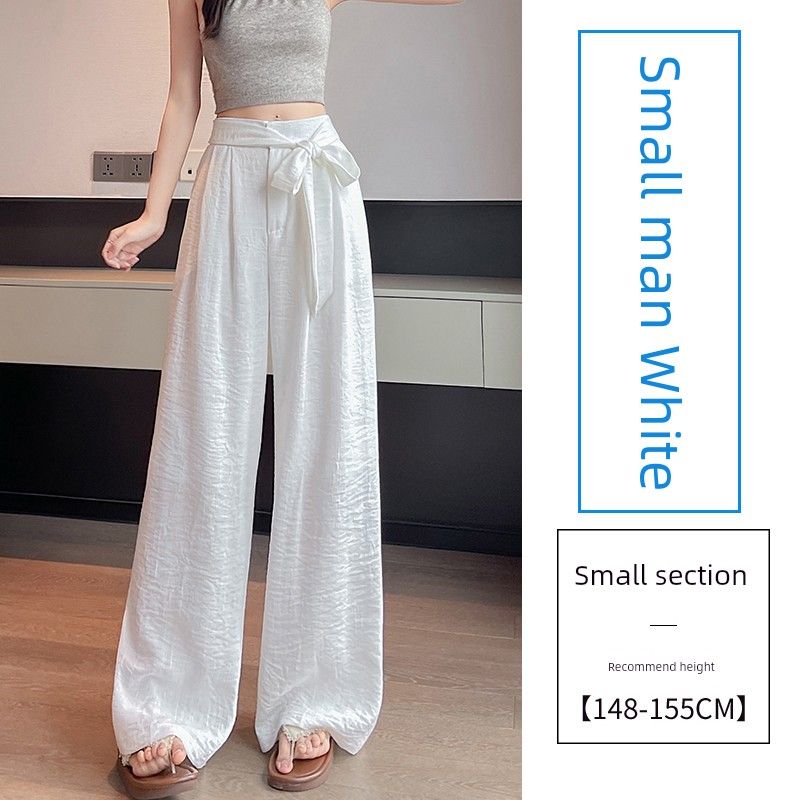 Autumn New Arrival Work Clothing Ice Silk Cotton Linen Lace-up Suit Loose Pants High Waist Slim Looking Casual Mop Straight-leg Yamamoto Pants