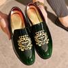 Hot Sale Men Dress Shoes Designer Embroidered Moccasins Luxury Men Casual Shoes Fashion Patent Leather Loafers Male