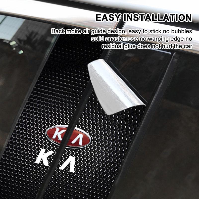 2Pcs Car Logo Center Pillar Protective Film Anti-scratch 3D Sticker Decal For KIA Cerato Sportage R K2 K3 K5 K6 K7 K8 RIO 3 4 Sorento Picanto