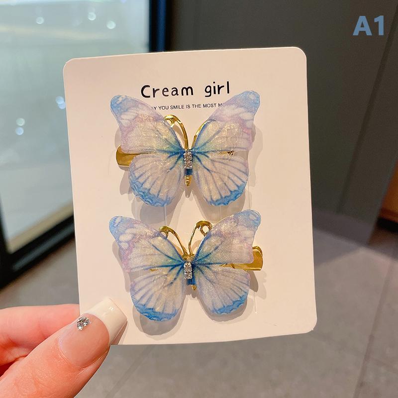 1Pair Fashion Temperament Butterfly Baby Girls Hairpins Cute All-Match Bangs Hair Clips Kids Headwear Children Hair Accessories