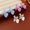Zircon resin irregular flower earrings simple fashion stud earrings light luxury high sense fresh earrings