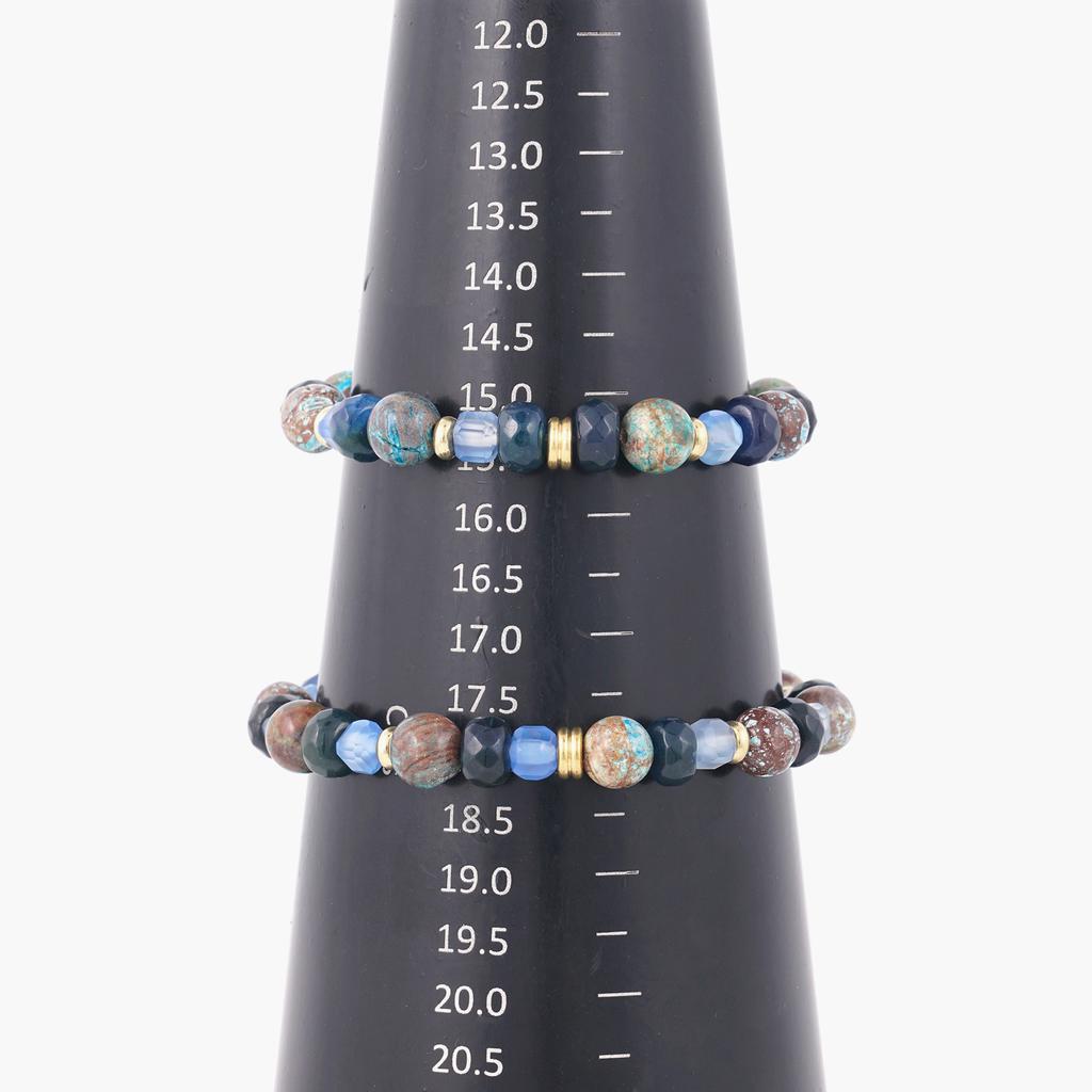 Jbans Classic Black String Mix 1186 Chain Bracelet Triple Awesome 1225 Gemstone Bracelet Set (C2501-Se398_Sv)