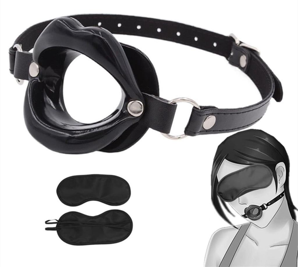 Cosplay Props SM Captive Mouth Open Adult Gag Opening Lip Intense Bondage PU Belt [SaiLin] Gag, Play, Gag, Type, Gag, Drooling, Gag, Ball, Device,
