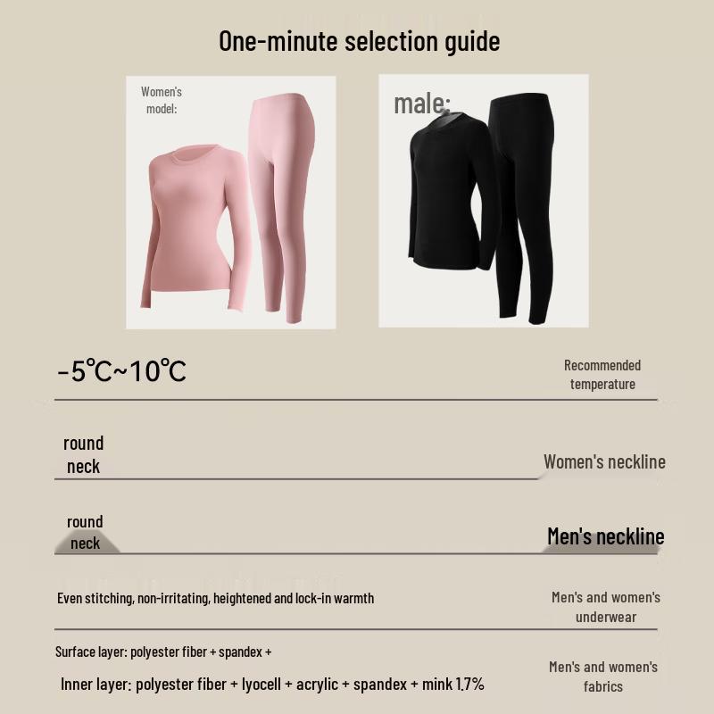 GUJIN Men's Cashmere Silk Blend Thermal Underwear Set