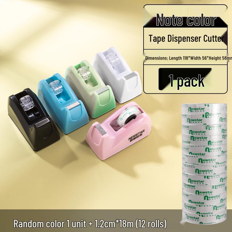 Compact Transparent Tape Dispenser - Portable Adhesive Tape Holder for Student Stationery