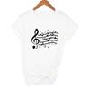 Summer Women Short Sleeve T Shirt Music Notes Print Graphic Harajuku Tees Tops Female Casual Camisetas