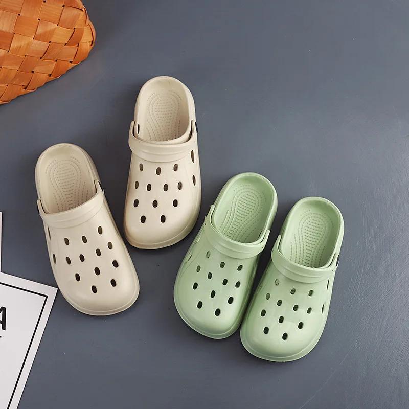 Heren Zomerstrand Sandalen Unisex Casual Tuin Klompen Buiten Brede Teen Kruis Sandalen Voor Dames Antislip Huis Douche Slippers