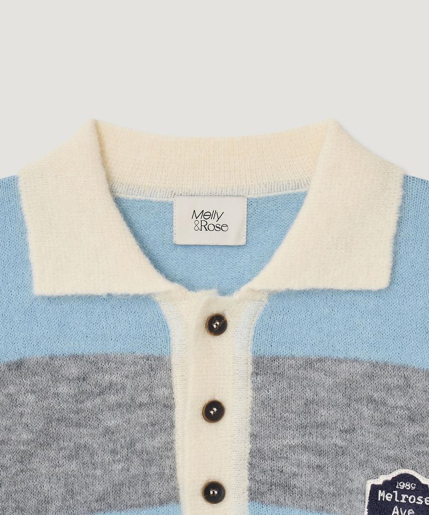 MELLY&ROSE Sunset Wide Stripe Polo Knit (310254)_Gray