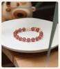 Women's 5A Grade Natural Strawberry Quartz Beaded Bracelet with Fishtail Charm - Cute & Sweet Crystal Jewelry