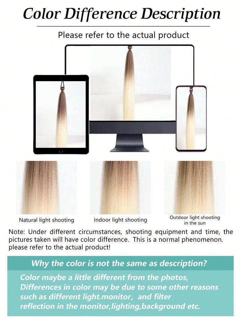 Synthetic Ponytail 1 Pack Braid Extension, Full of  Color Ponytail Extension, with Elastic Tie Straight Tube Sleek Wrap Extension Hair