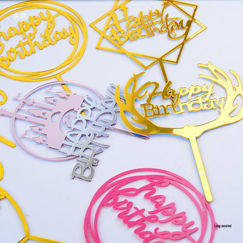 Gold & Black Mirrored Acrylic Cake Topper