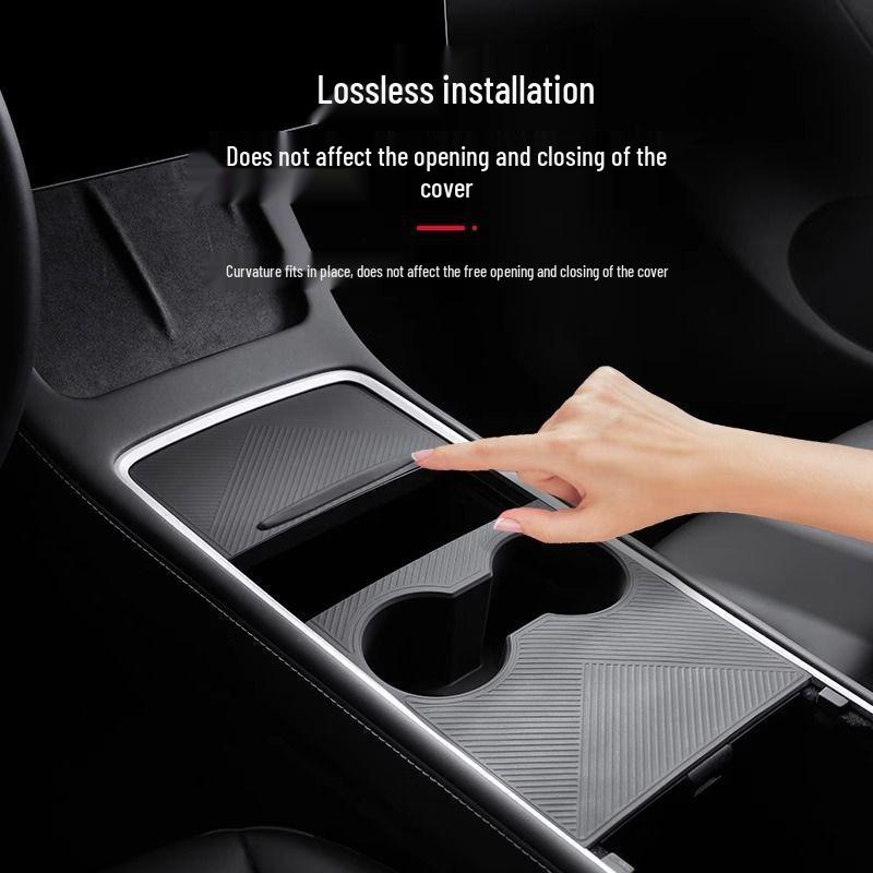Silikonpads und Becherhalter für die Mittelkonsole des Tesla Model 3/Y/YL (Neue Version)