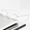 Ultra Light Pure Titanium Rectangle Reading Glasses Screwless Anti Blue Light Glasses for Men Women Business Daily Use Eyewear