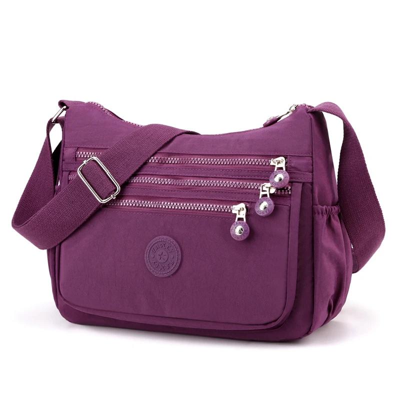 Women's multilayer nylon shoulder bag  feminine crossbody bag  simple crossbody bag  large capacity  fashionable