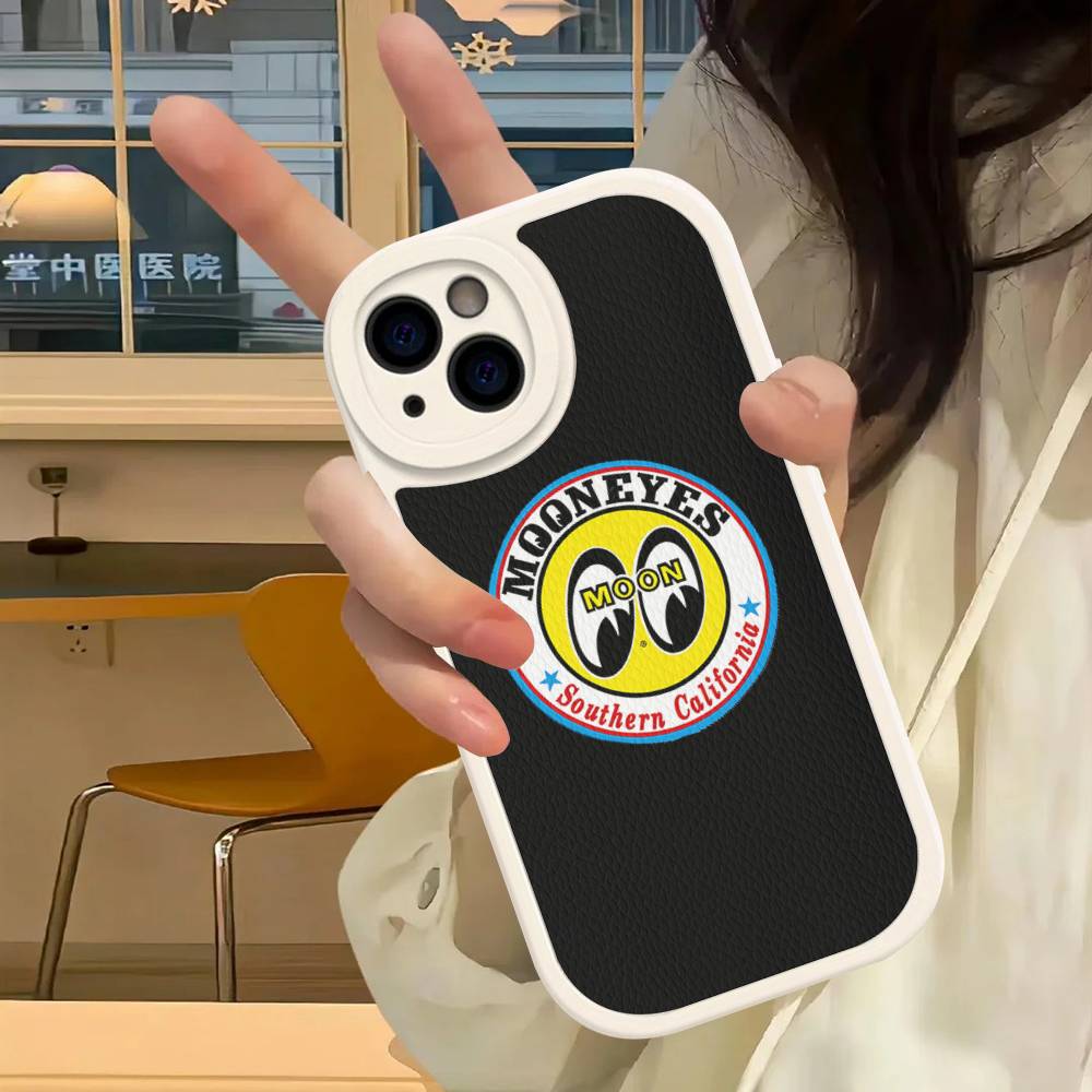 

M-Moon-eyes Luxury For IPhone 16 15 14 13 12 11 Pro Max Plus Shockproof Leather Soft Phone Cover iPhone 15pro max