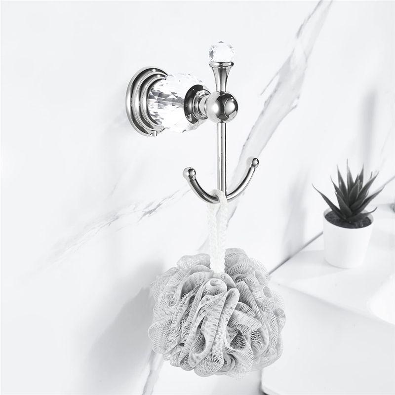 AEE4-Crystal Towel Hook, Robe Hooks, Bathroom Hand Towel Wall Hanger For Clothes Closet Wall Mounted Kitchen