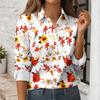 Women's Button Down Prints Shirt Long Sleeve Shirt Business Work Tops Casual With Pockets Jacket