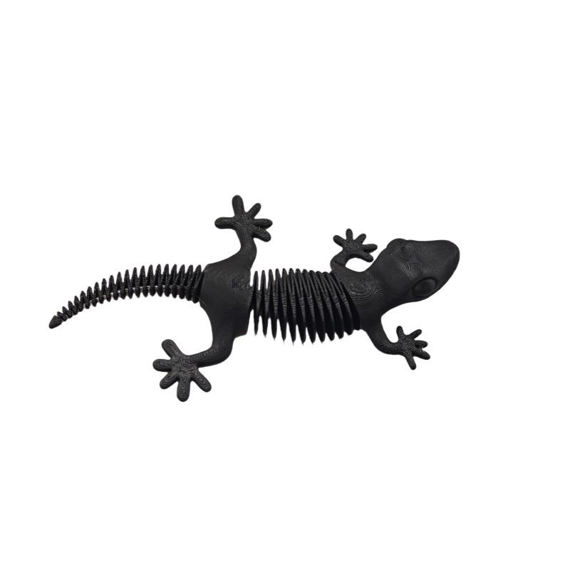 3D Printed Articulated Spring Lizard Model Toy