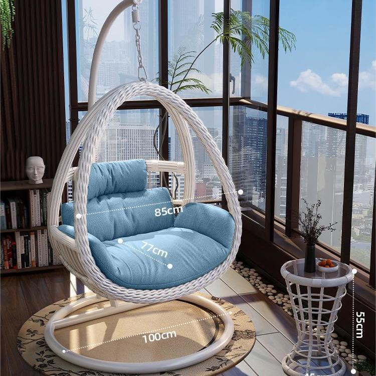 Indoor/Outdoor Rattan Hanging Basket Chair: Rocking Double Swing & Lazy Hammock