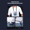 USB Hanging Neck Fan Clip-on 3.7V/1.2A Small  Bladeless 12000mAh Power Bank 3-gear Wind Mute for Office
