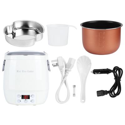 1.6L Portable Electric Mini Rice Cooker Smart Food Steamers for Home Car Use    Lighter 12V