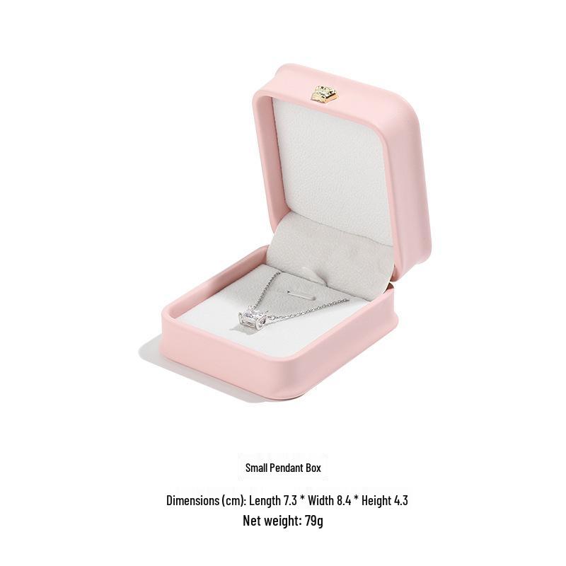 Crown PU Leather Jewelry Box for Rings, Bracelets, Necklaces, and Pendants
