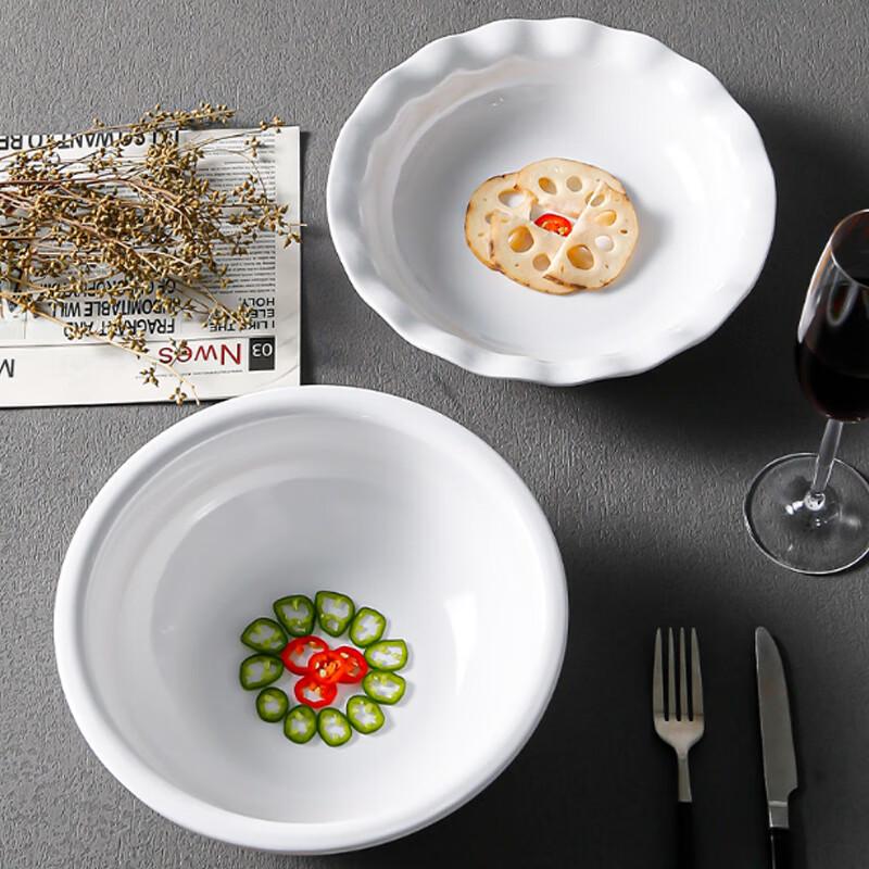 Jiubing Melamine White Deep Serving Bowl