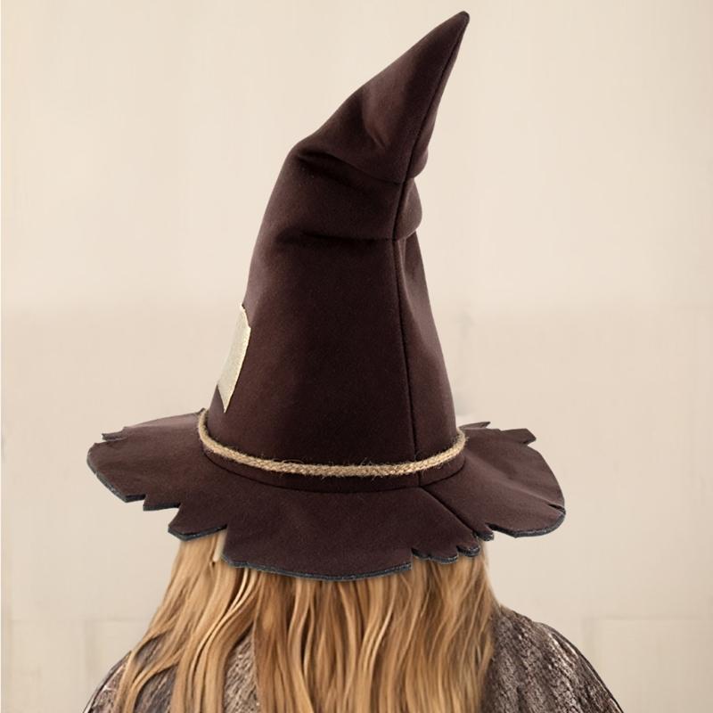 Scarecrow Felted Hat Unisex Magical Wizard Hats Halloween Witch Cosplay Hat for Halloween Party and Cosplay Event