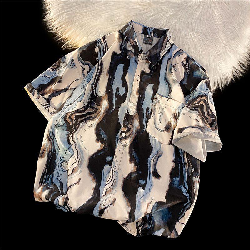 Summer seaside vacation shirt, men s all-match shirt L