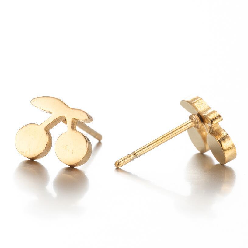 Women's Cute Cherry Fruit Earrings - Korean Fashion Style, Simple and Stylish for Christmas 2025