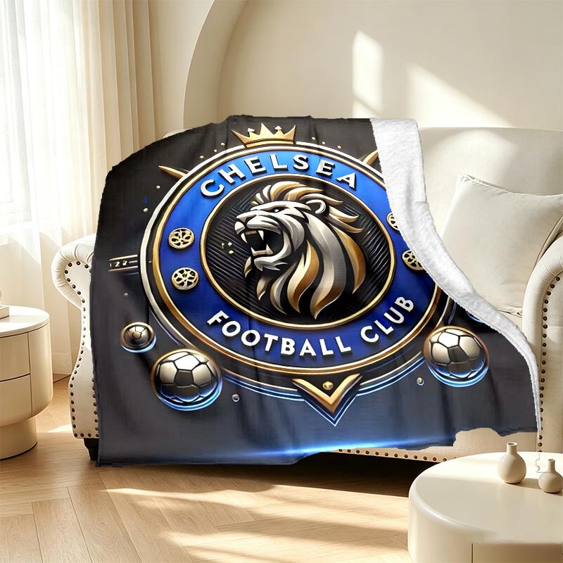 Football club.C Pattern Blanket for Home Decoration, Bed, Sofa, Car Travel, Camping, Suitable for All Seasons, Birthday Christmas Gift