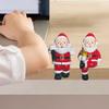 Mini Santa Christmas Statue Miniature Santa Claus Holding Red Wine/Drinks Flower Pot Decoration Cute Resin Plant Pot Hugger Figurine