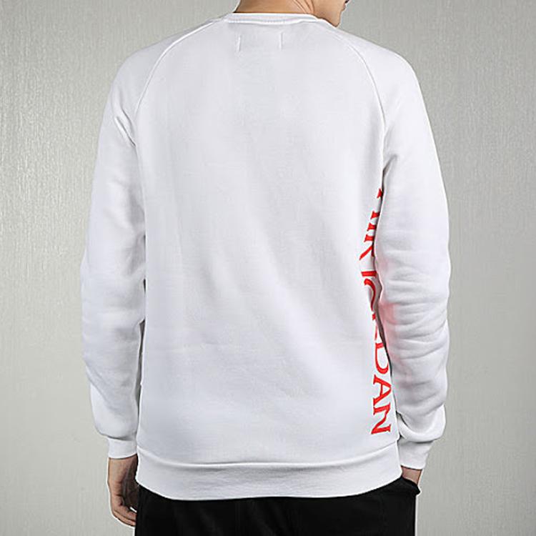 Jordan Logo Print Crew Neck Loose Casual Long Sleeve Sweatshirt Men Tops White BV6007-100