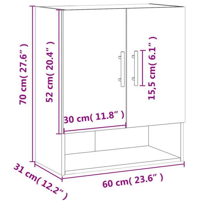 VidaXL Armoire murale blanc 60x31x70 cm bois d'ingénierie 829932