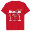 Christmas Wine T Shirts for Women Clothing Funny Cartoon Tshirts Kawaii Fashion Tshirt Tops Harajuku Womens YK Clothing