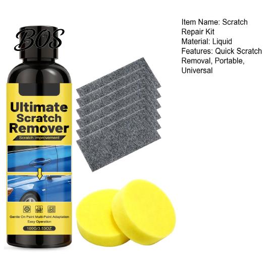 Auto-Kratzer-Reparatur-Kit 1 Set Auto-Kit, 100G Entferner, Schwamm & Tuch mit Mittel, Schnelle Wiederherstellung des Glanzes Kratzer Flüssigkeit für Fahrzeuge Entferner