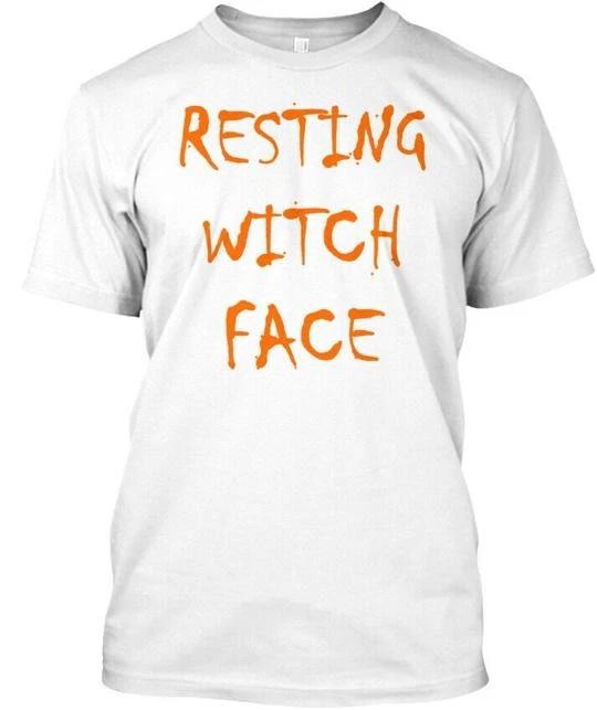 Halloween Resting Witch Face Funny Hallo T-Shirt Made in the USA Size S to 5XL M