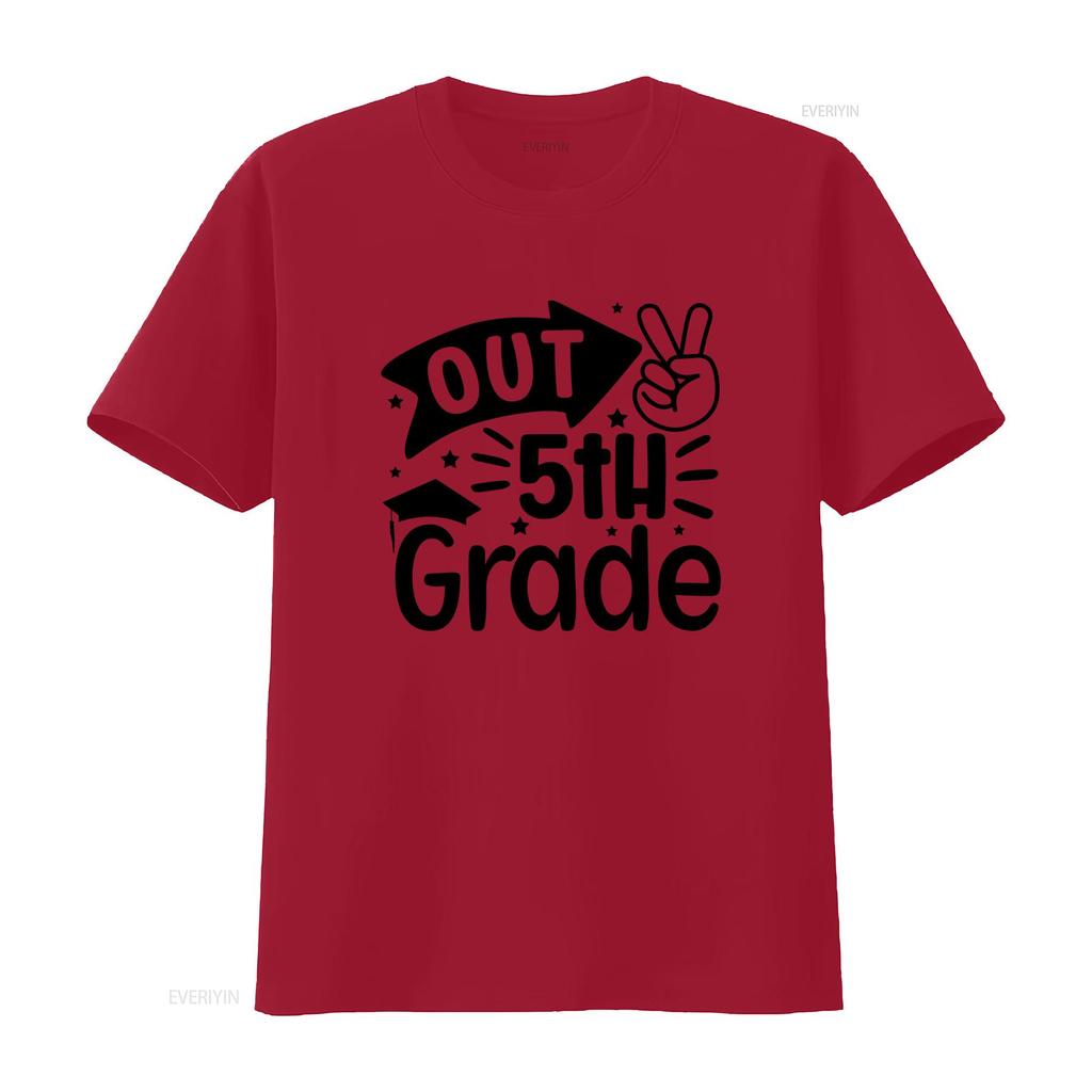 Peace Out 5. Klasse T-Shirt Schulende Letzter Tag Tschüss Hallo Sommer Fünfte Zurück zu Vintage Gewaschen Vielseitig Weich Lässig