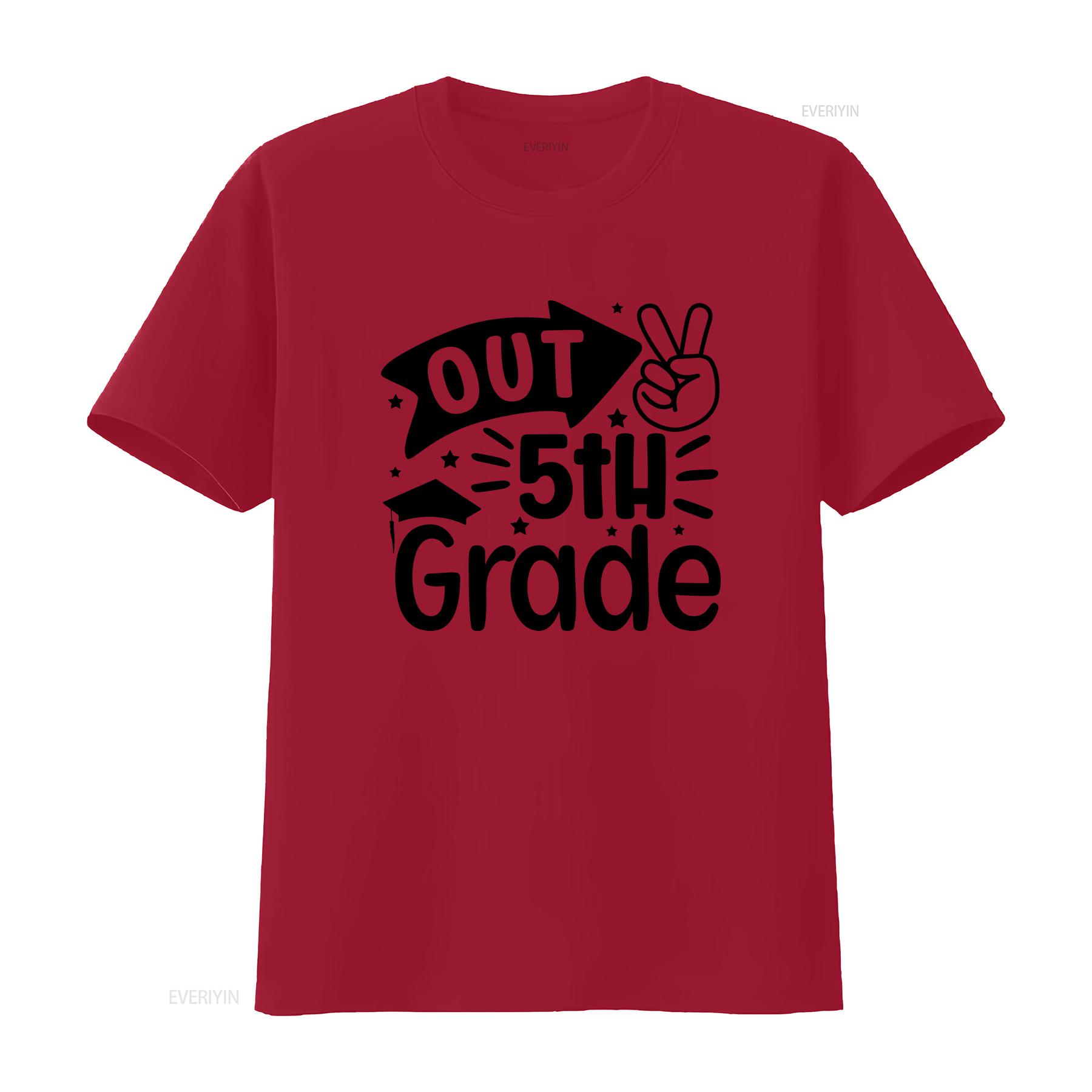 Peace Out 5th Grade T Shirt End of School Last Day Bye Hello Summer Fifth Back to vintage Washed Versatile Soft Casual S