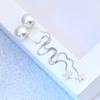 Pearl Earline, Earrings, Silver Stud Earrings, Women's Earrings, Long Style with Simple Temperament