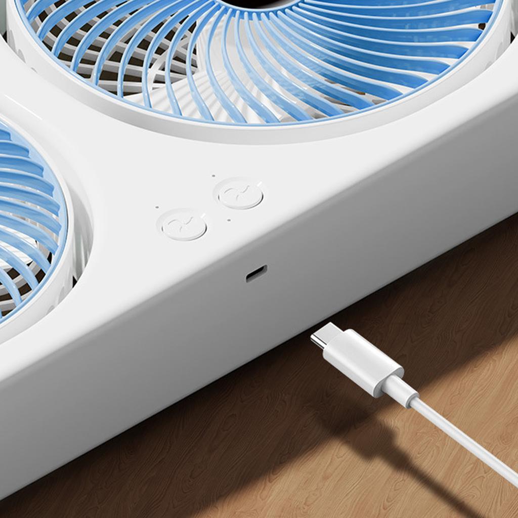 Tabletop Fan Air Circulation Fan Portable Dual Use Rechargeable Brushless Motor Multi Speed Adjustable with USB Cable for Home