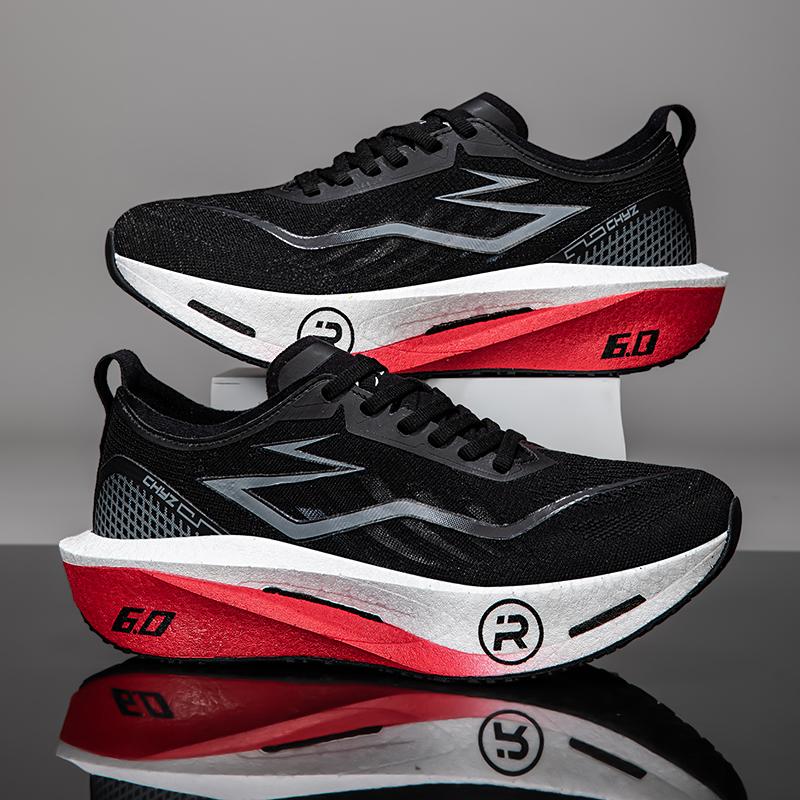 Мужская спортивная обувь Карбоновая пластина 6.0 Беговая Марафонская Стабильная Упругая Износостойкая Мужская беговая обувь Тренировочная Обувь для бега 35 чёрный