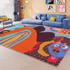 Large Area Carpet for Living Room Soft Short Plush Floor Mats Color Blocking Cartoon Bedroom Bedside Rug Home Decoration