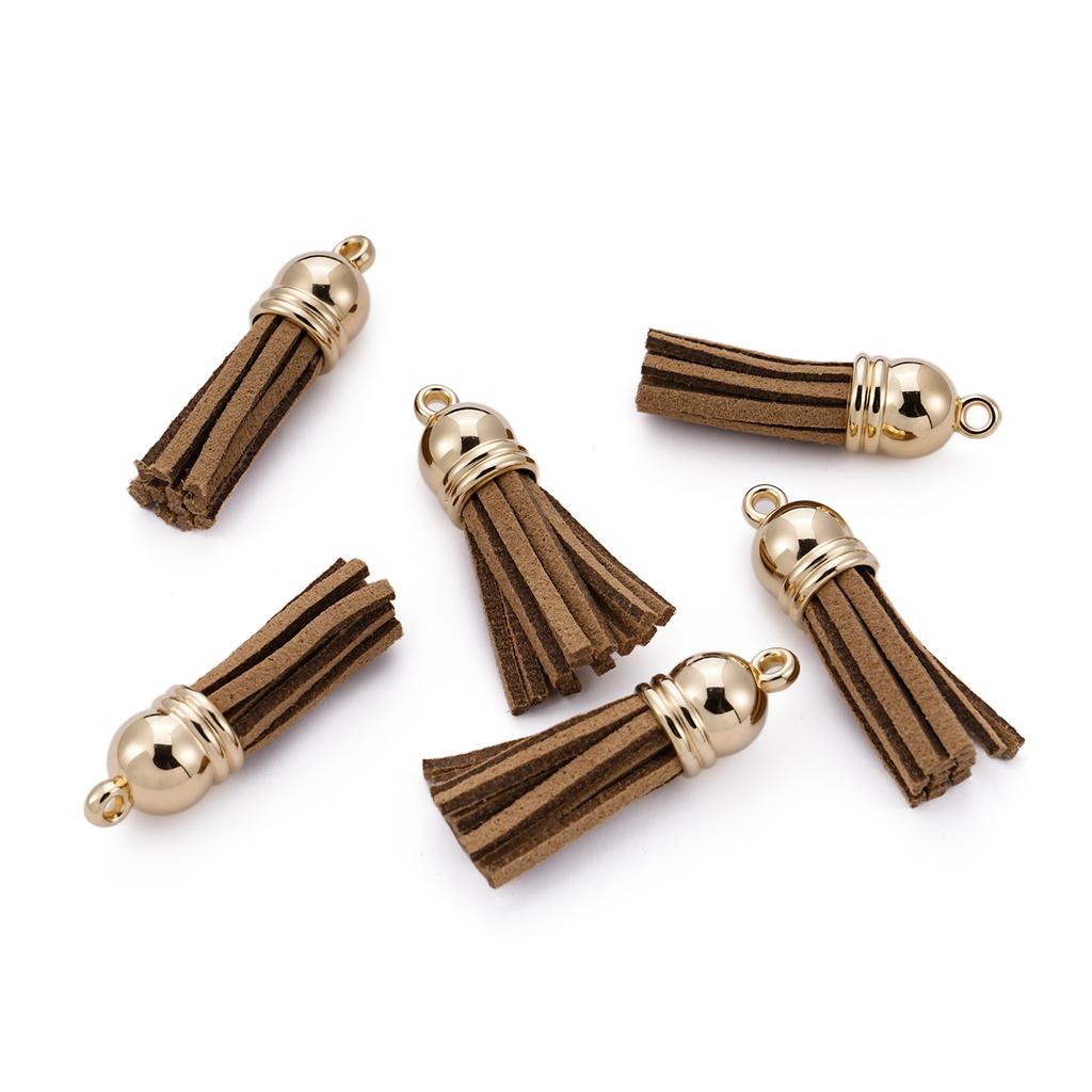 20pcs/lot 38mm Tassel Vintage Leather Tassels Fringe Pendant For DIY Keychain Jewelry Making Supplies Charms Accessories