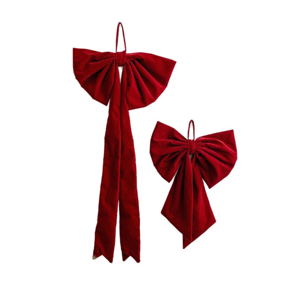 Velvet Large Bow Ribbon Decoration for Christmas Home and For Window Hanging Ornament Enhancing Seasonal Decor