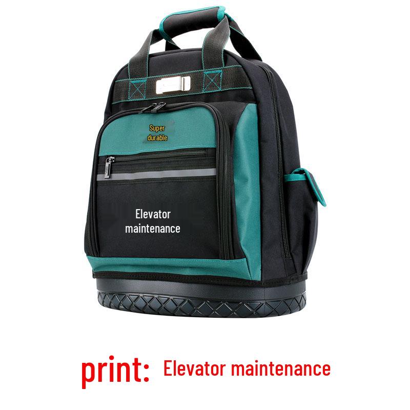 Multifunctional Double Shoulder Tool Backpack, Wear-Resistant Canvas, Large Capacity, Portable Electrician's Repair Bag