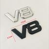 3D Metal V8 Logo Auto Engine Displacement Rear Trunk Emblem Side Fender Wing Car Sticker Badge Decal For Toyota Volkswagen
