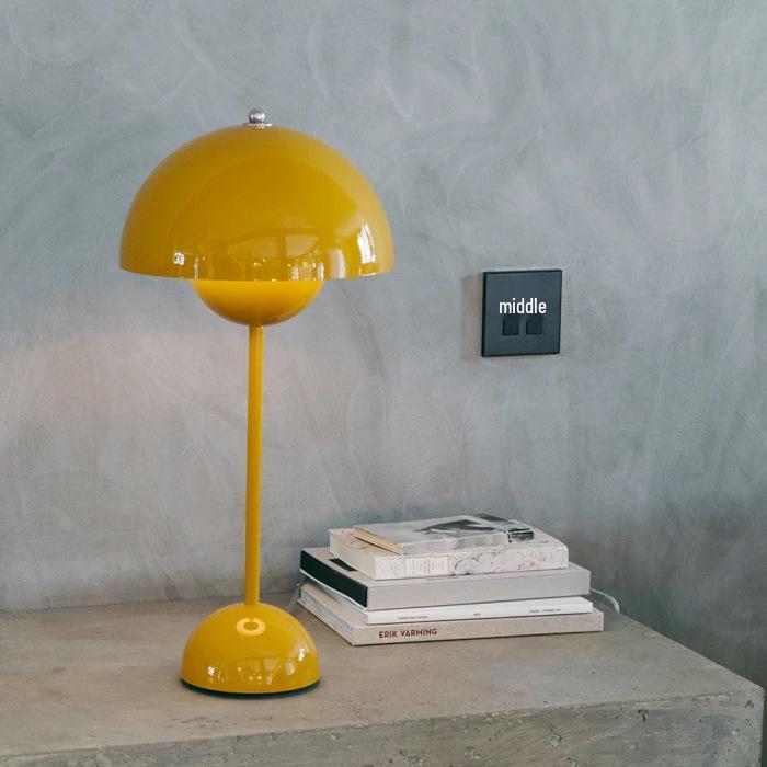 Nordic Modern Mushroom Bedside Lamp by Danish Designer - Creative Floral Bud Style for Bedroom or Wedding Decor.