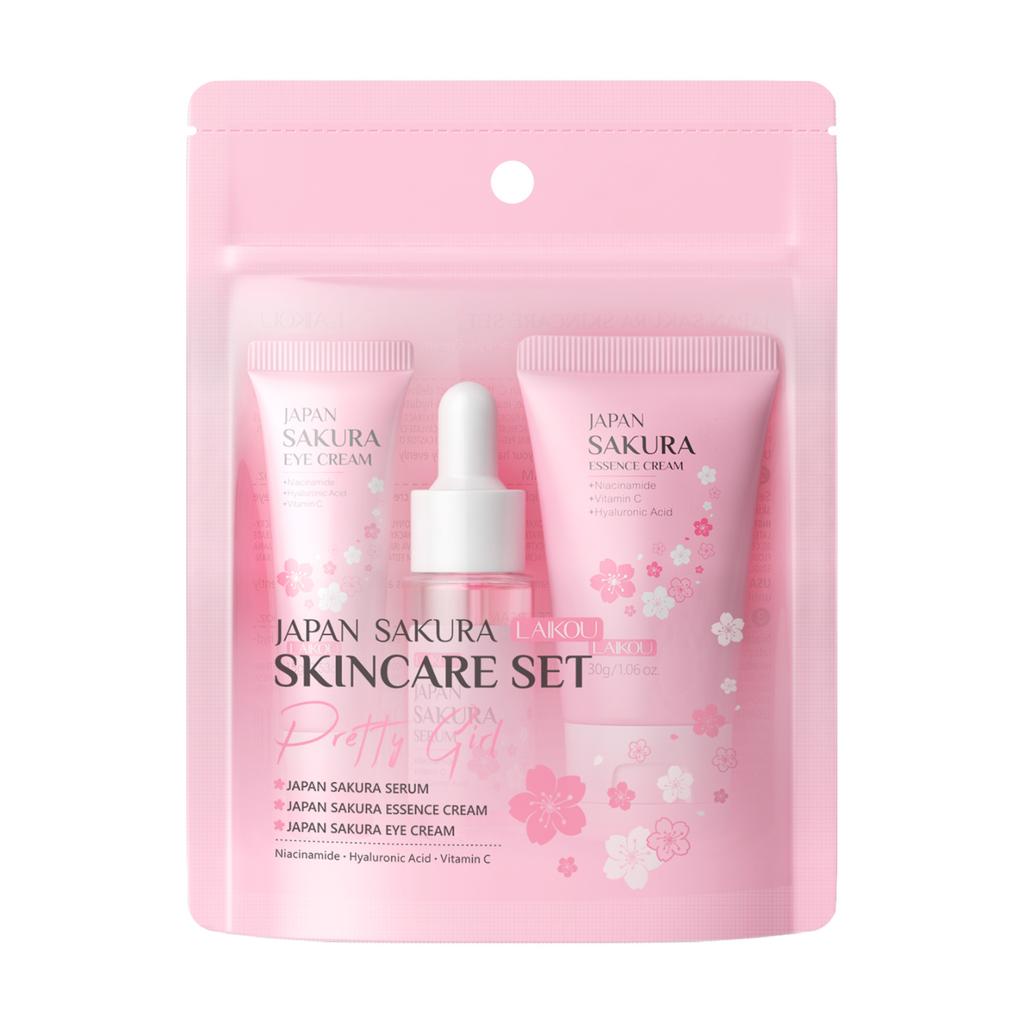 Sakura Skin Care Sets & Kits with Cleanser,Serum,Eye Cream,essence Cream Beauty Products for Women Gift Sets Routine Travel Kit