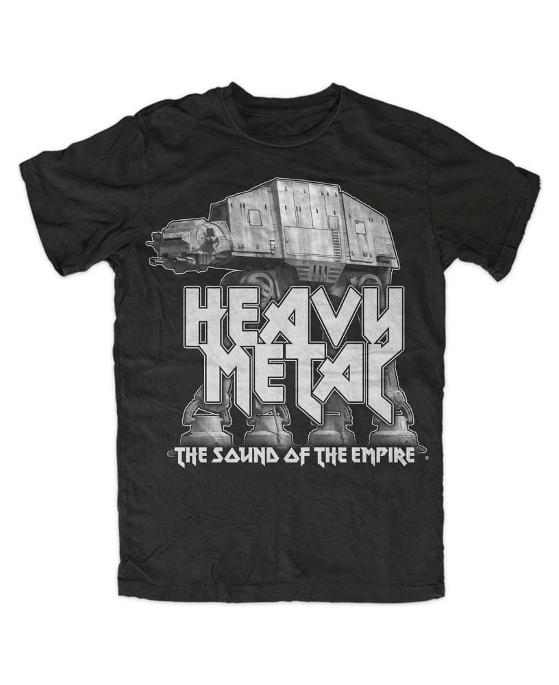 AT-Heavy Metal T-Shirt SILVER PRINT Fun, Cult, Unisex T-Shirt L